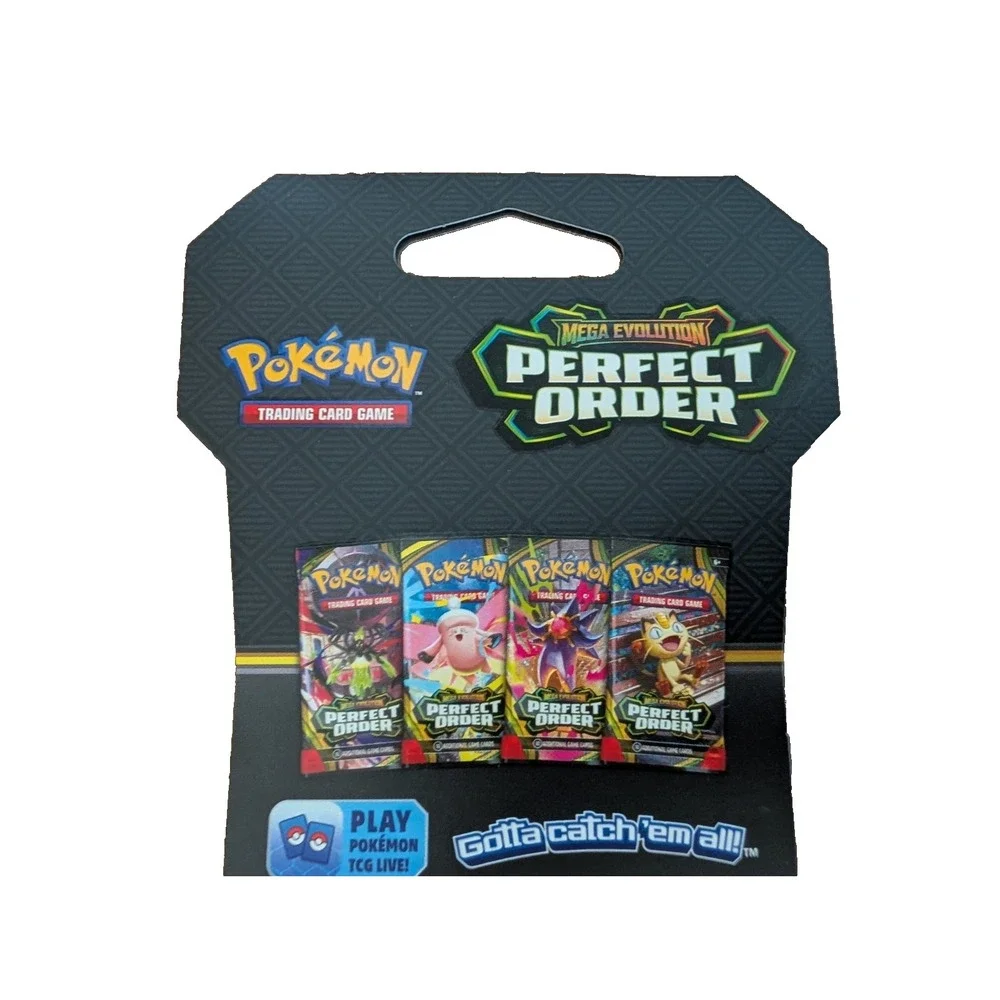 (Lot of 4) Pokemon Mega Evolution Perfect Order Sleeved Booster Pack Sealed New